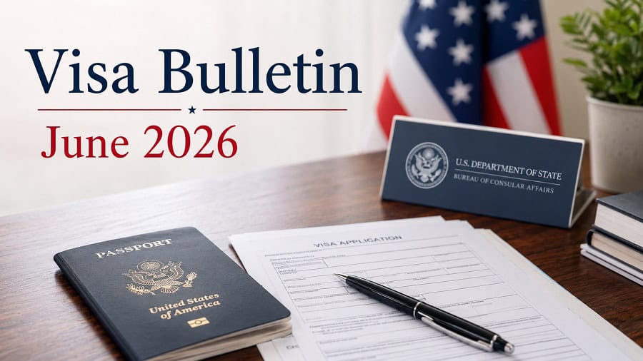 Visa Bulletin за июнь 2026: ретрогрессия EB-категорий, правила I-485 и сроки DV-2026