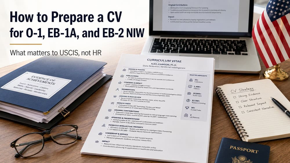 Підготовка immigration CV для O-1, EB-1A та EB-2 NIW