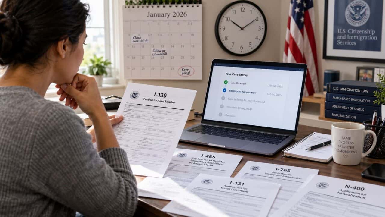 Сроки рассмотрения USCIS в 2026 году: I-130, I-485, I-765, I-131 и N-400